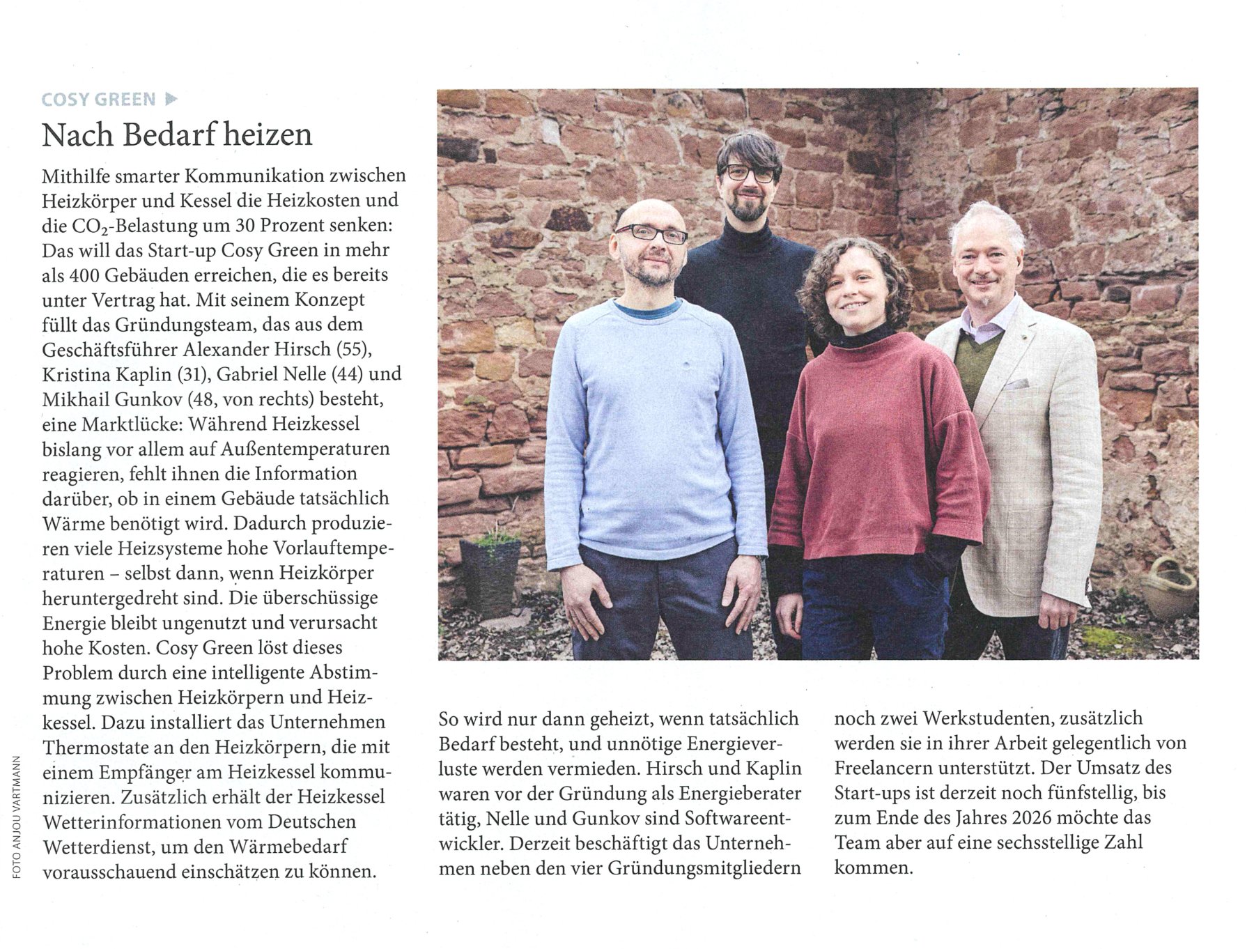 Zeitungsausschnitt des FAZ-Metropol-Artikels „Nach Bedarf heizen“
